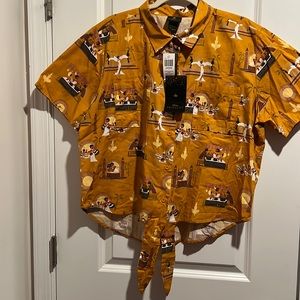 Princess and the frog Tiana button front tie shirt